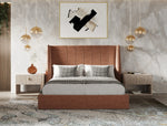 Roma - Modern Burnt Orange Microfiber Upholstered Bed by VIG Furniture - View 2