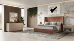 Roma - Modern Burnt Orange Microfiber Upholstered Bed by VIG Furniture - View 4