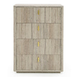 Roma - Modern Faux Travertine + Gold Chest by VIG Furniture - View 1