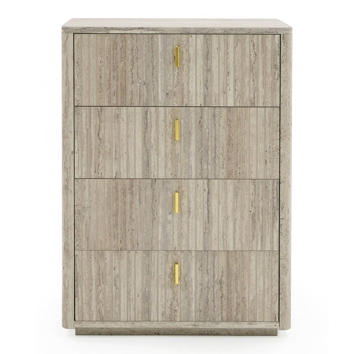 Roma - Modern Faux Travertine + Gold Chest by VIG Furniture - View 1