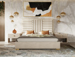 Daystar - Modern Beige Velvet & Gold Bed by VIG Furniture - View 9