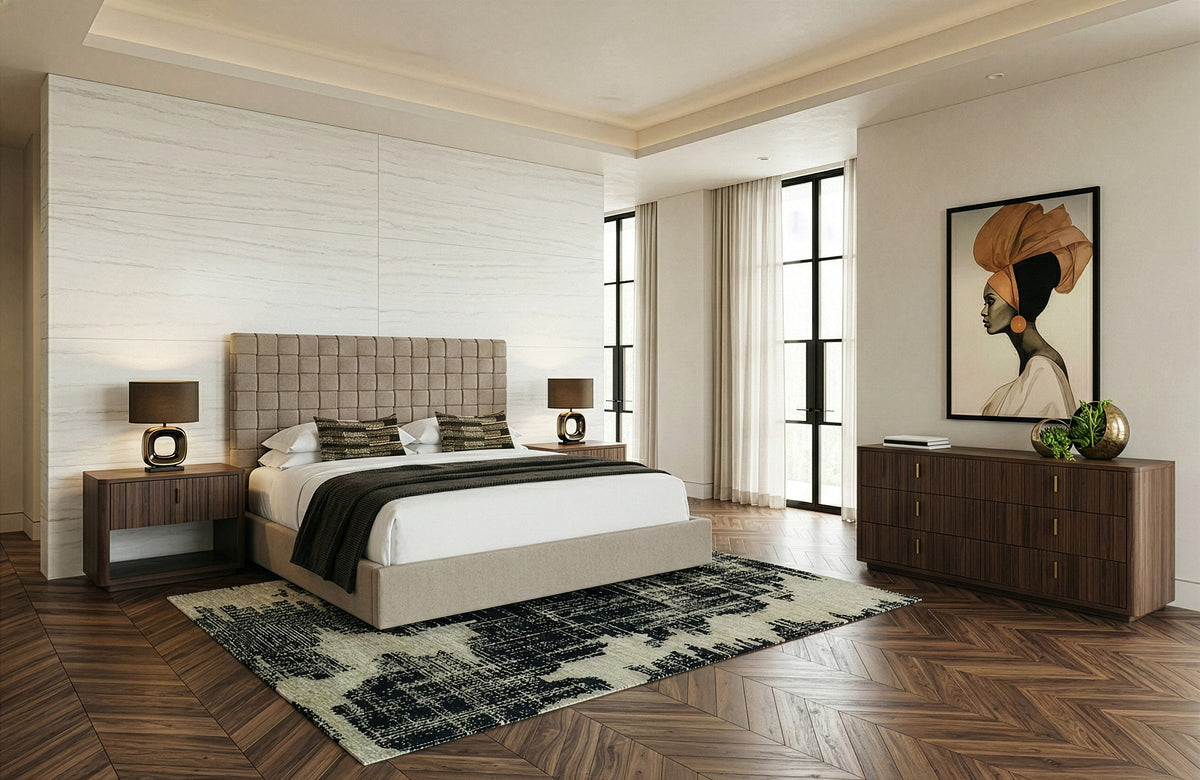 Rousey - Modern Taupe Fabric Bed by VIG Furniture - View 5