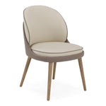 Pangea - Mid-Century Modern Cream & Taupe Vegan Leather + Grey Ash Dining Chair (Set of 2) by VIG Furniture - View 1