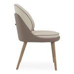 Pangea - Mid-Century Modern Cream & Taupe Vegan Leather + Grey Ash Dining Chair (Set of 2) by VIG Furniture - View 2