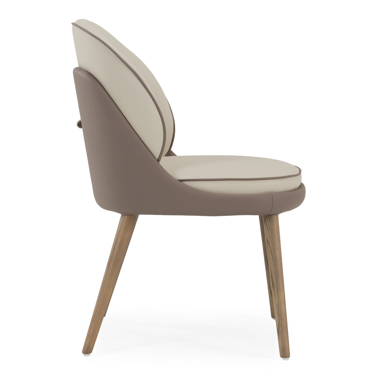 Pangea - Mid-Century Modern Cream & Taupe Vegan Leather + Grey Ash Dining Chair (Set of 2) by VIG Furniture - View 2