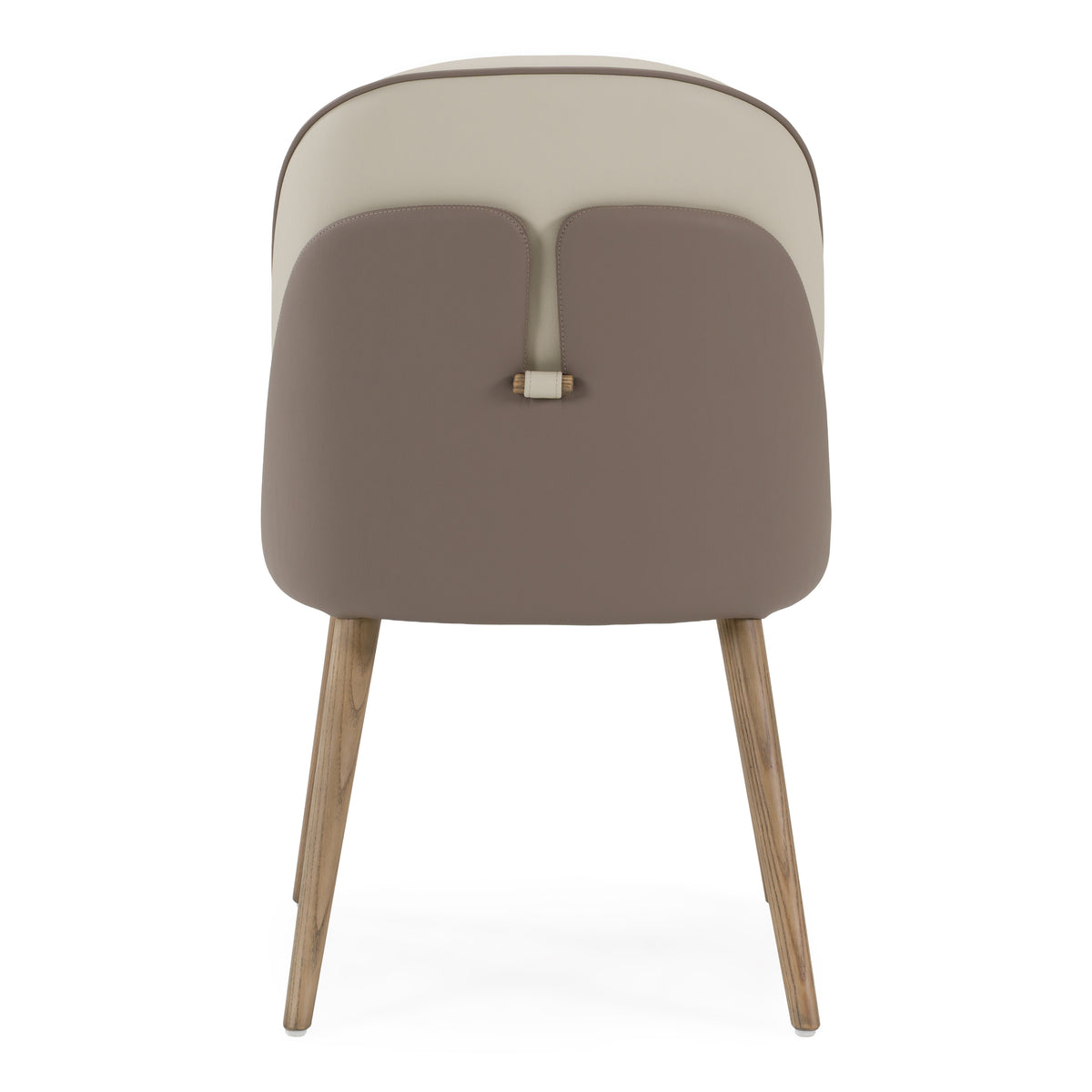 Pangea - Mid-Century Modern Cream & Taupe Vegan Leather + Grey Ash Dining Chair (Set of 2) by VIG Furniture - View 4