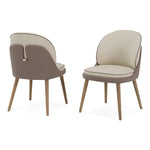 Pangea - Mid-Century Modern Cream & Taupe Vegan Leather + Grey Ash Dining Chair (Set of 2) by VIG Furniture - View 7