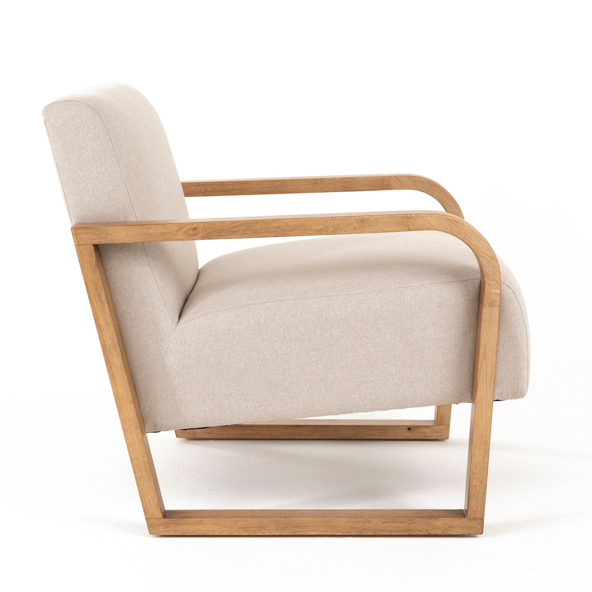 Sada - Mid-Century Modern Beige Linen + Chestnut Accent Chair by VIG Furniture - View 4