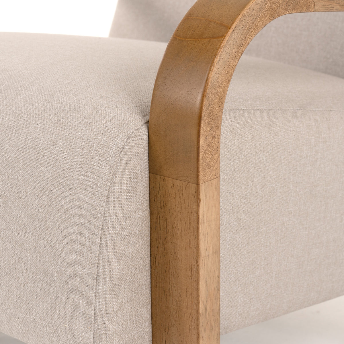 Sada - Mid-Century Modern Beige Linen + Chestnut Accent Chair by VIG Furniture - View 6