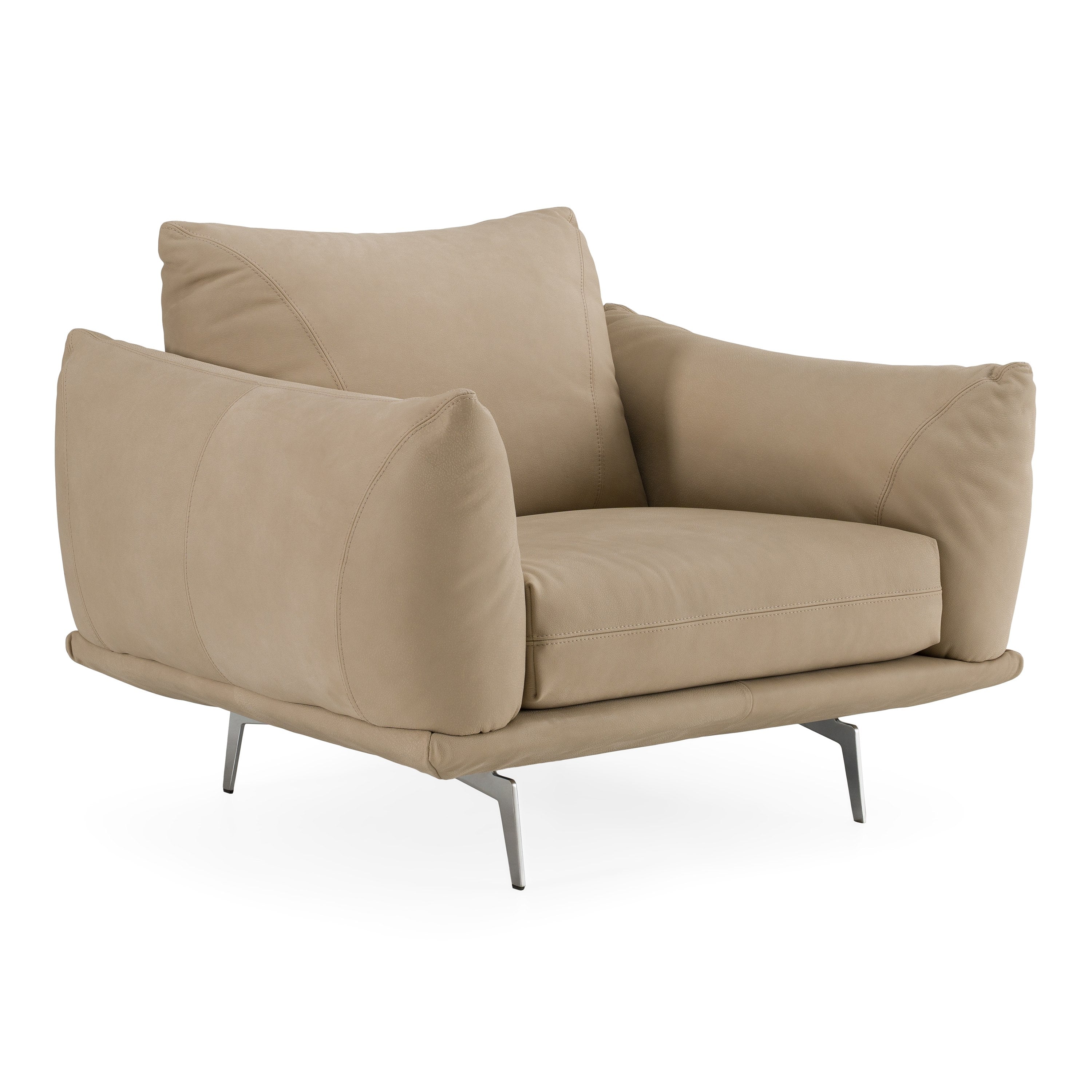 Saint Tropez - Modern Italian Beige Leather Accent Chair by VIG Furniture - View 1