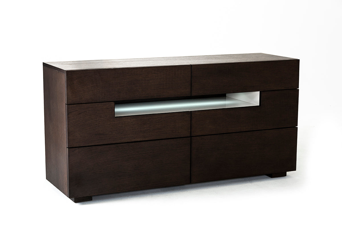Ceres - Contemporary Brown Oak and Grey Dresser w/ LED Light by VIG Furniture - View 1