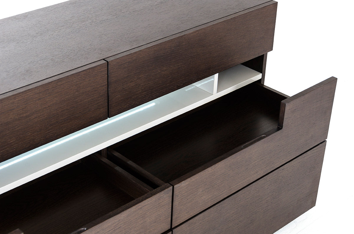 Ceres - Contemporary Brown Oak and Grey Dresser w/ LED Light by VIG Furniture - View 3