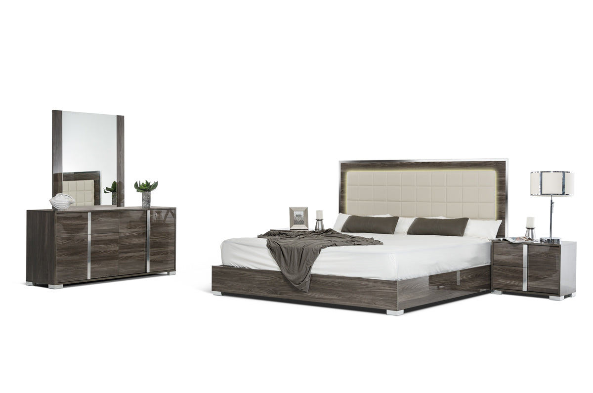 Eastern King San Marino Modern Grey Bedroom Set by VIG Furniture - View 1