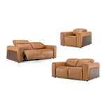Sandstone - Modern Brown Leather Sofa Set w/ Electric Recliners by VIG Furniture - View 2