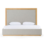 Queen Santa Barbara - Modern Grey Fabric + Natural Bed