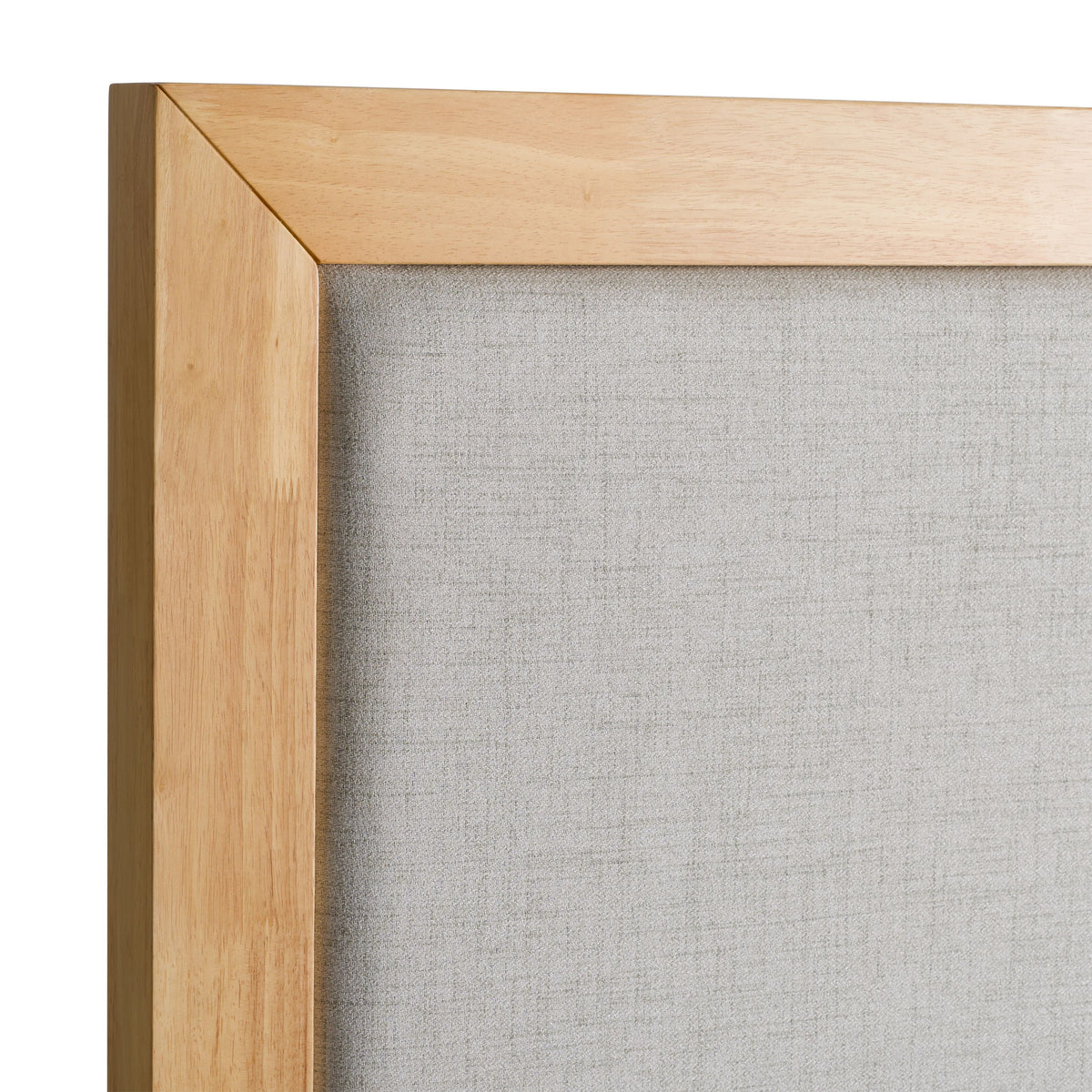 Queen Santa Barbara - Modern Grey Fabric + Natural Bed