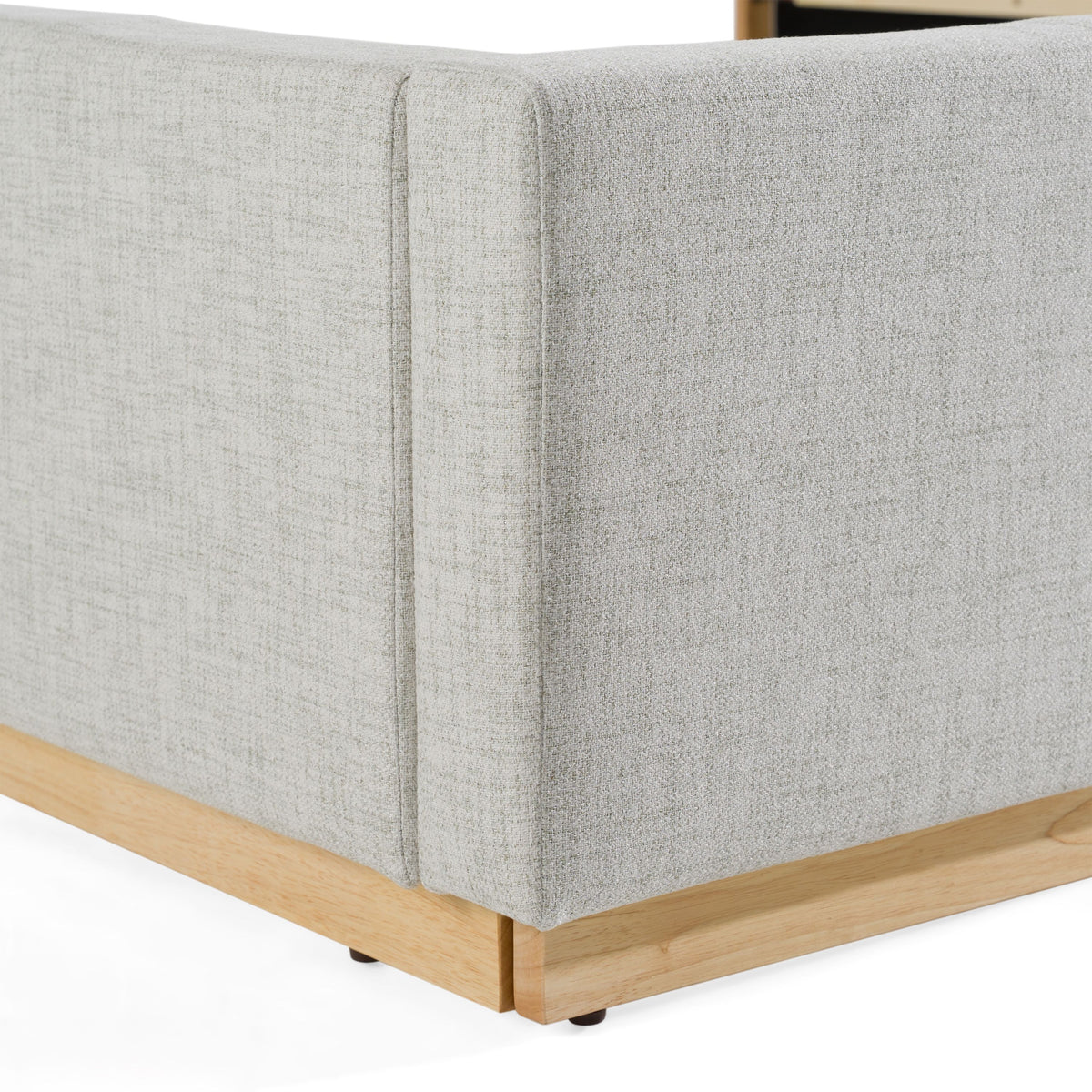 Queen Santa Barbara - Modern Grey Fabric + Natural Bedroom Set