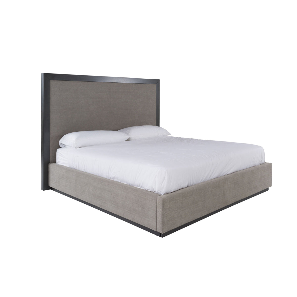Eastern King Santa Barbara + Santa Monica - Modern Grey Fabric + Grey Wash Bedroom Set