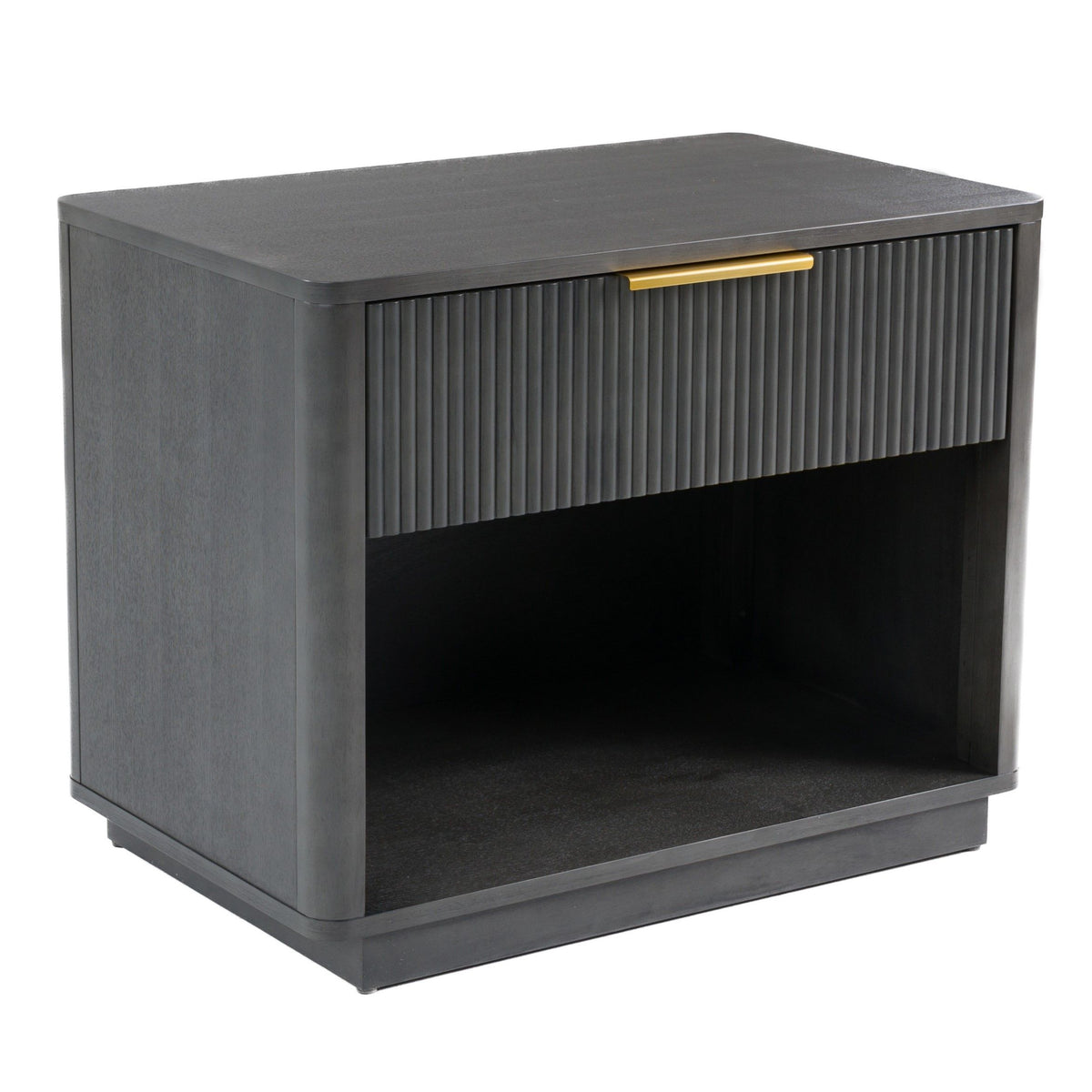 Eastern King Santa Barbara + Santa Monica - Modern Grey Fabric + Grey Wash Bedroom Set