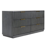 Eastern King Santa Barbara + Santa Monica - Modern Grey Fabric + Grey Wash Bedroom Set