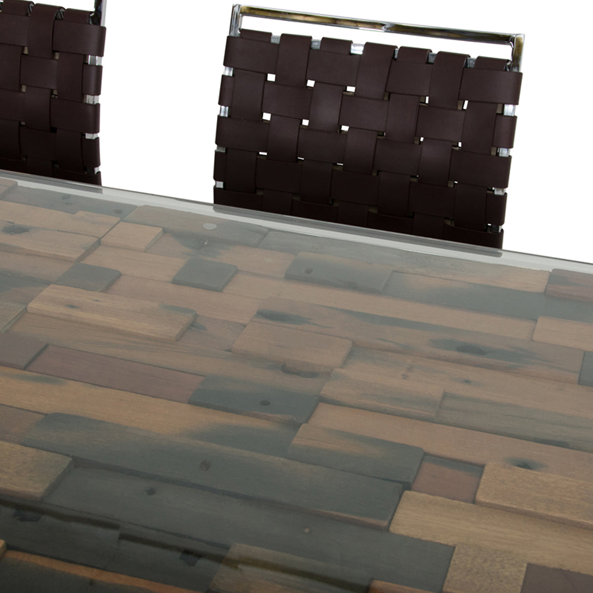 Santiago Modern Rectangular Wood Mosaic Dining Table by VIG Furniture - View 11