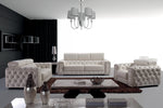 Lumy - Modern Tufted White Leather Loveseat with Crystals by VIG Furniture - View 2
