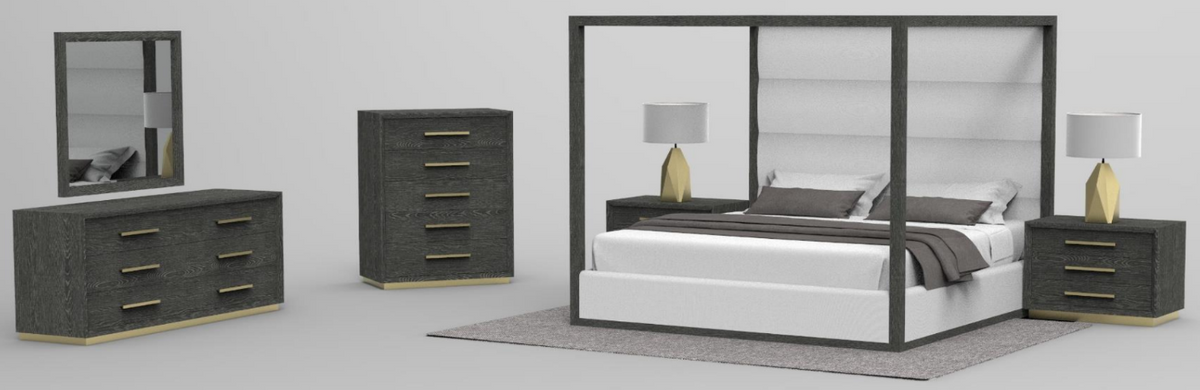 Manhattan- Contemporary Grey and Gold Dresser by VIG Furniture - View 2