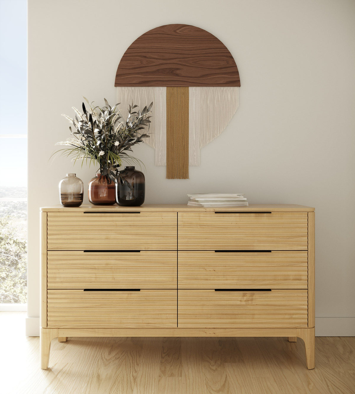 Queen Seattle - Modern Natural Oak Bedroom Set