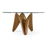 Seguin - Round Glass + Walnut Dining Table by VIG Furniture - View 1