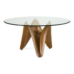 Seguin - Round Glass + Walnut Dining Table by VIG Furniture - View 2