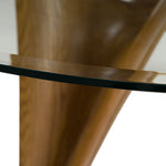 Seguin - Round Glass + Walnut Dining Table by VIG Furniture - View 6