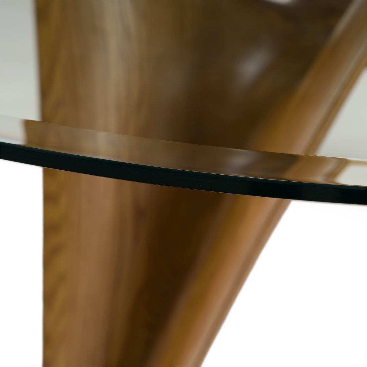 Seguin - Round Glass + Walnut Dining Table by VIG Furniture - View 6