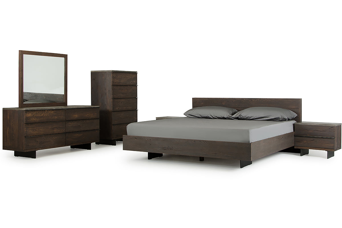Eastern King Selma Modern Dark Aged Oak & Concrete Bedroom Set by VIG Furniture - View 1