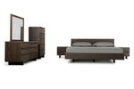 Eastern King Selma Modern Dark Aged Oak & Concrete Bedroom Set by VIG Furniture - View 2