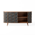 Sheridan - Mid-Century Modern Grey Fabric + Walnut Buffet by VIG Furniture - View 1