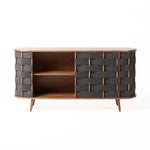Sheridan - Mid-Century Modern Grey Fabric + Walnut Buffet by VIG Furniture - View 3