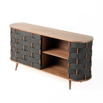 Sheridan - Mid-Century Modern Grey Fabric + Walnut Buffet by VIG Furniture - View 2