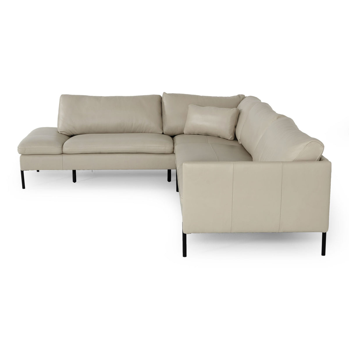Sherry - Modern Grey Leather Left Facing Sectional Sofa by VIG Furniture - View 7