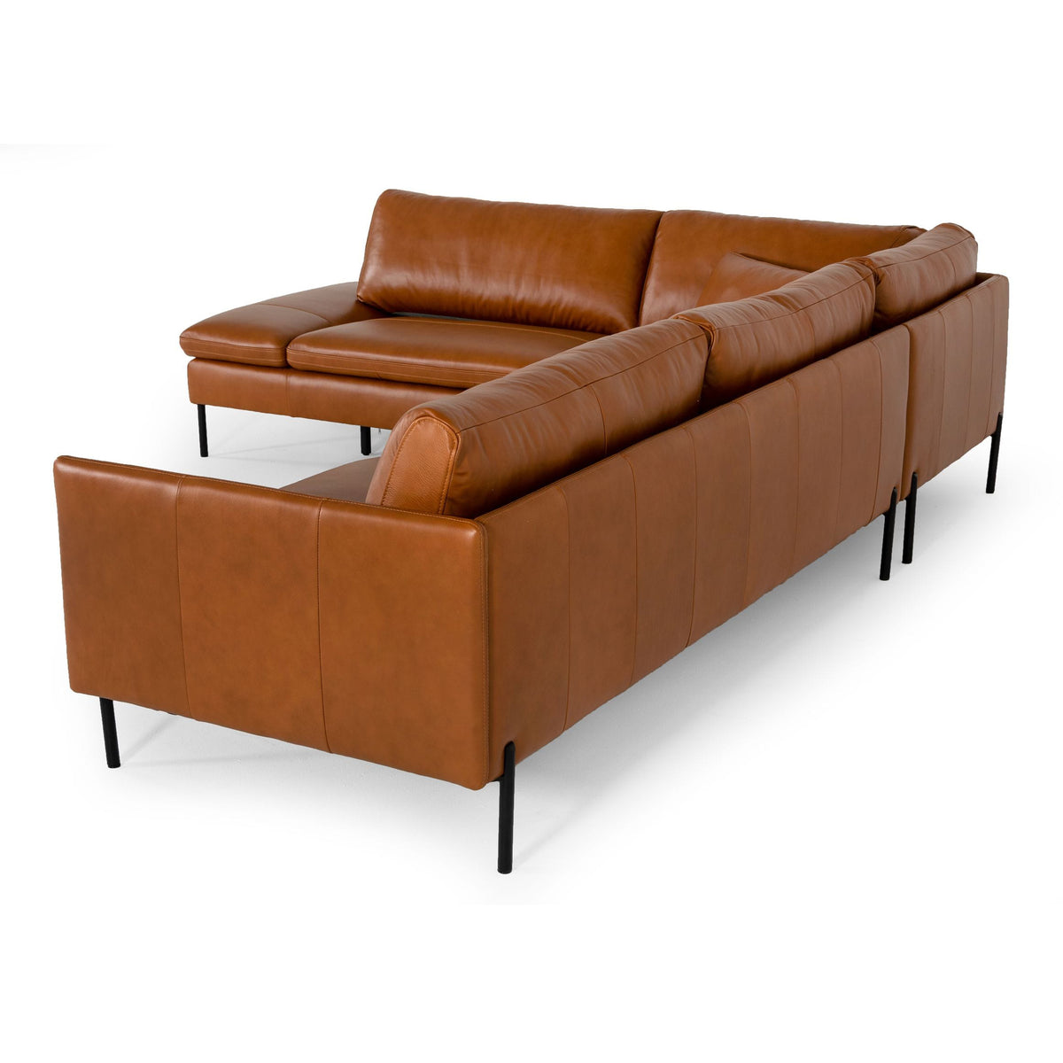 Sherry - Modern Cognac Leather Left Facing Sectional Sofa by VIG Furniture - View 7