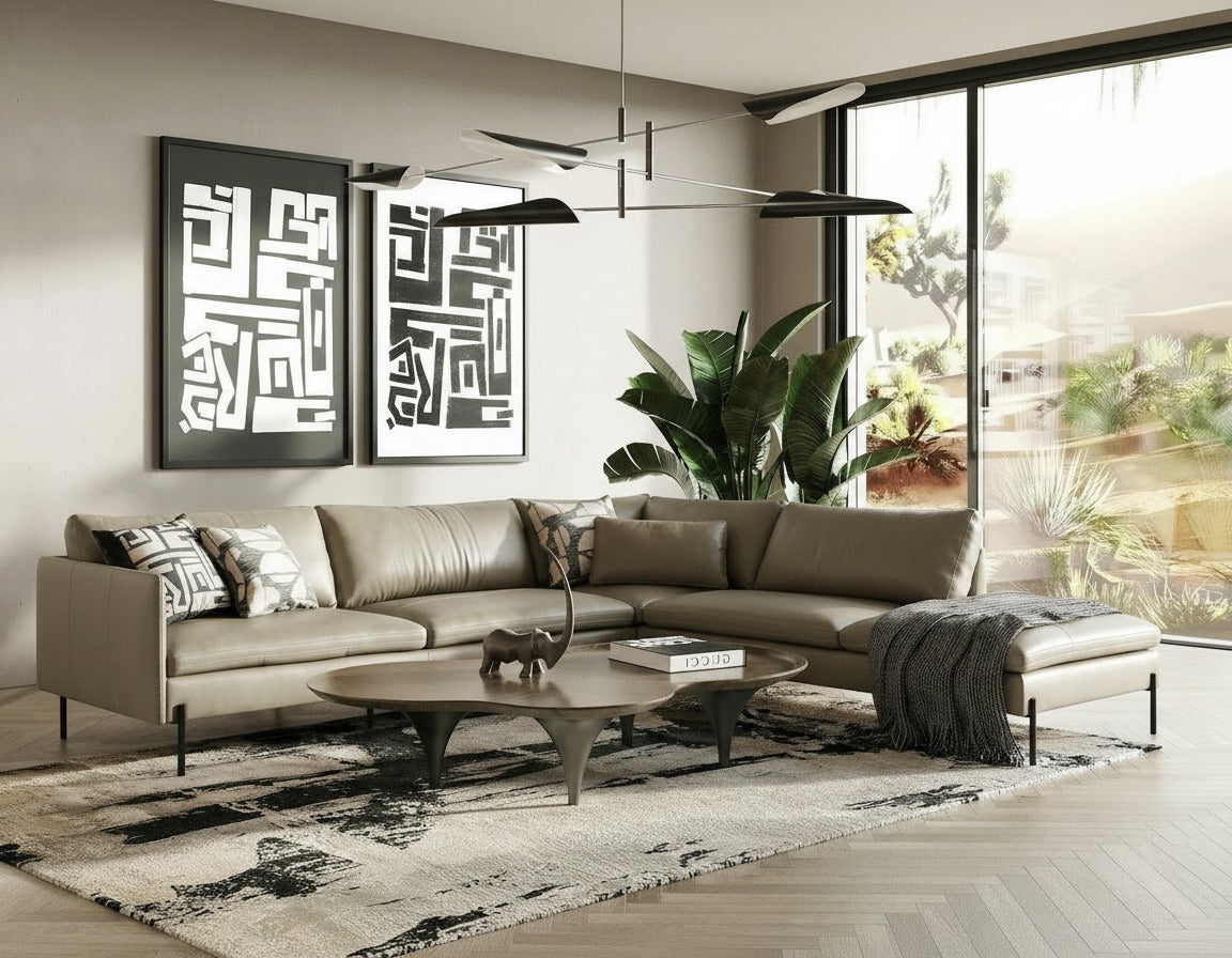 Sherry - Modern Grey Leather Right Facing Sectional Sofa by VIG Furniture - View 10