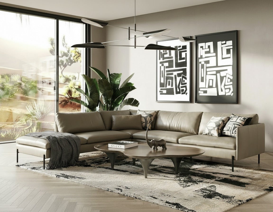 Sherry - Modern Grey Leather Left Facing Sectional Sofa by VIG Furniture - View 10