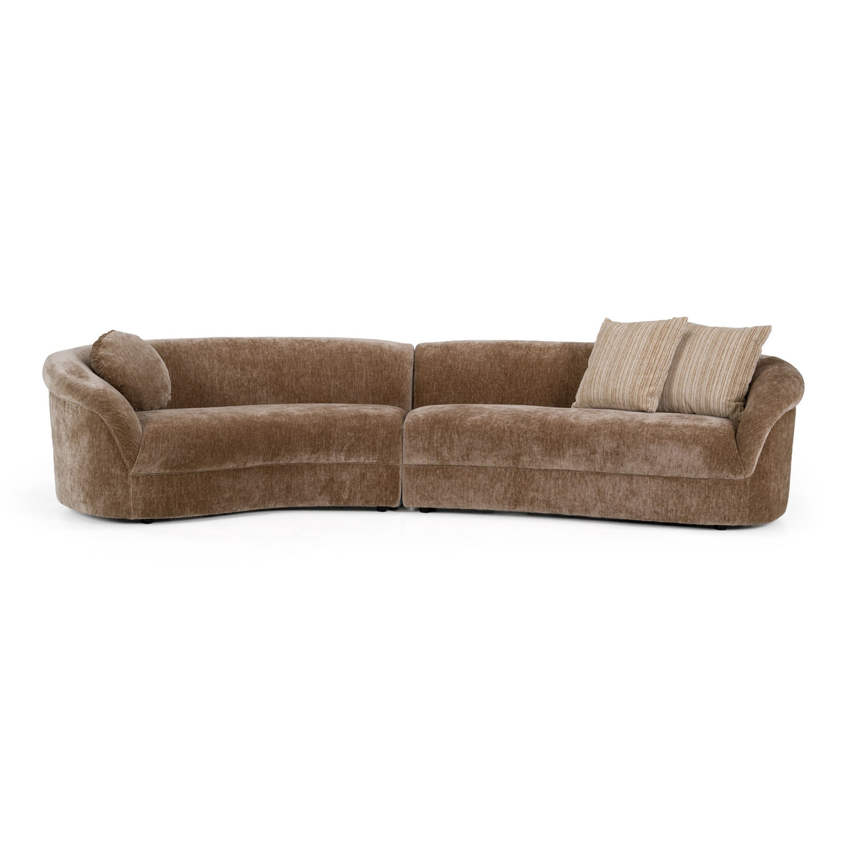 Sheth - Modern Brown Fabric Curved Sectional Sofa by VIG Furniture - View 1