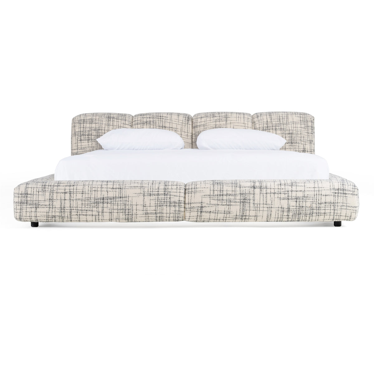 Eastern King Shiloh - Modern Off-White + Black Fabric Bed by VIG Furniture - View 1
