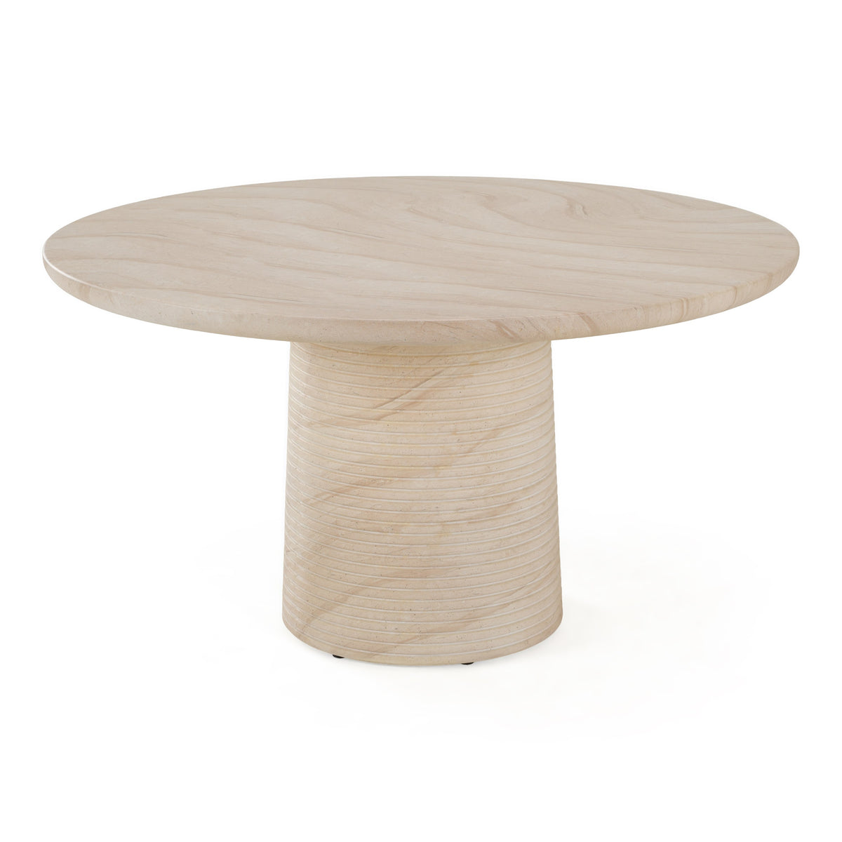 Sinai - Modern Faux Travertine Concrete Round Dining Table by VIG Furniture - View 2