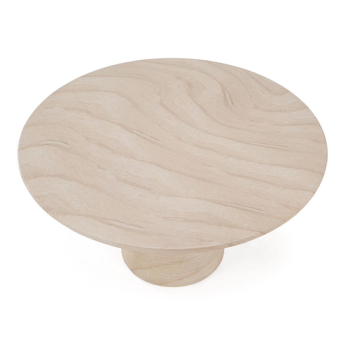 Sinai - Modern Faux Travertine Concrete Round Dining Table by VIG Furniture - View 3