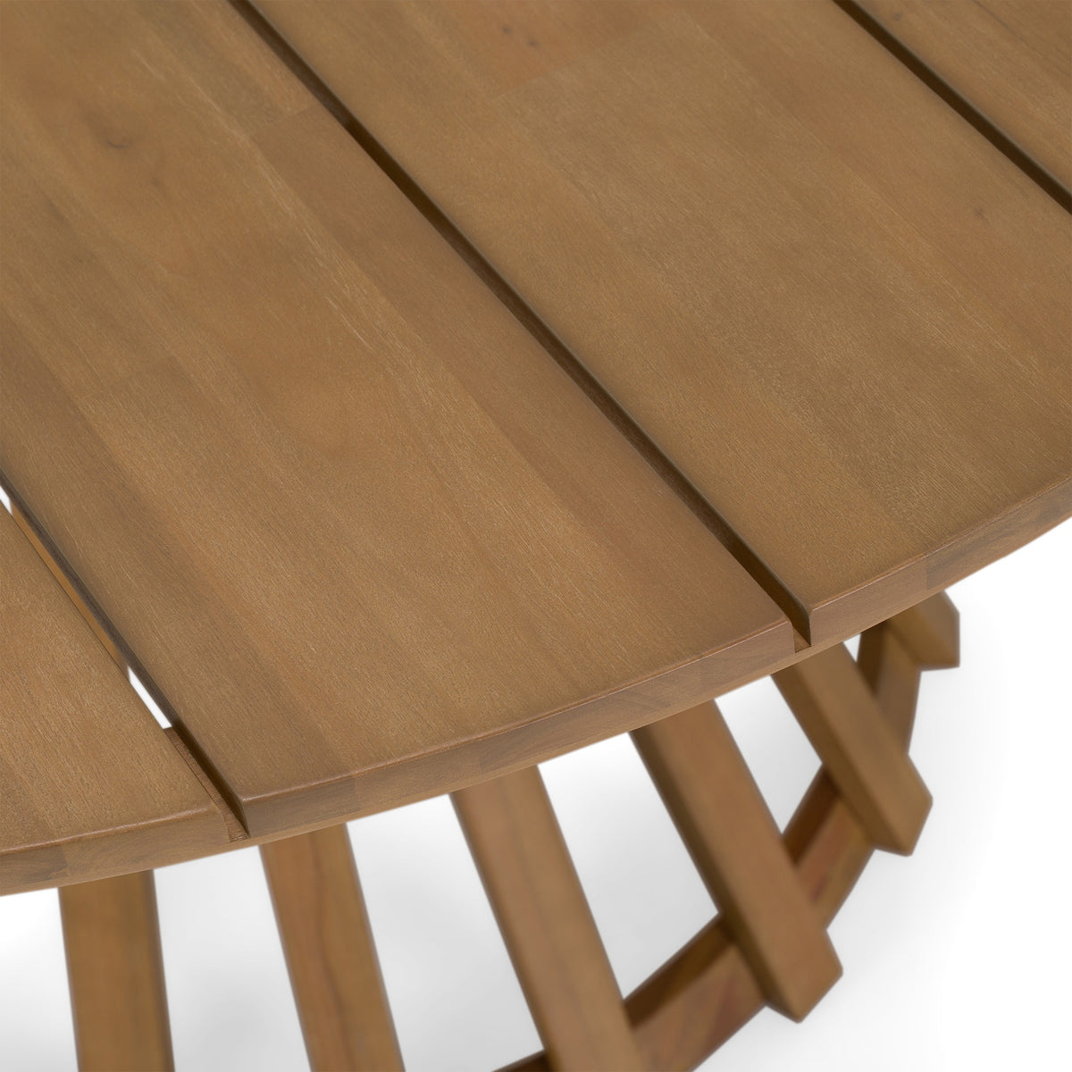 Sintra - Outdoor Eucalyptus Round Dining Table by VIG Furniture - View 5