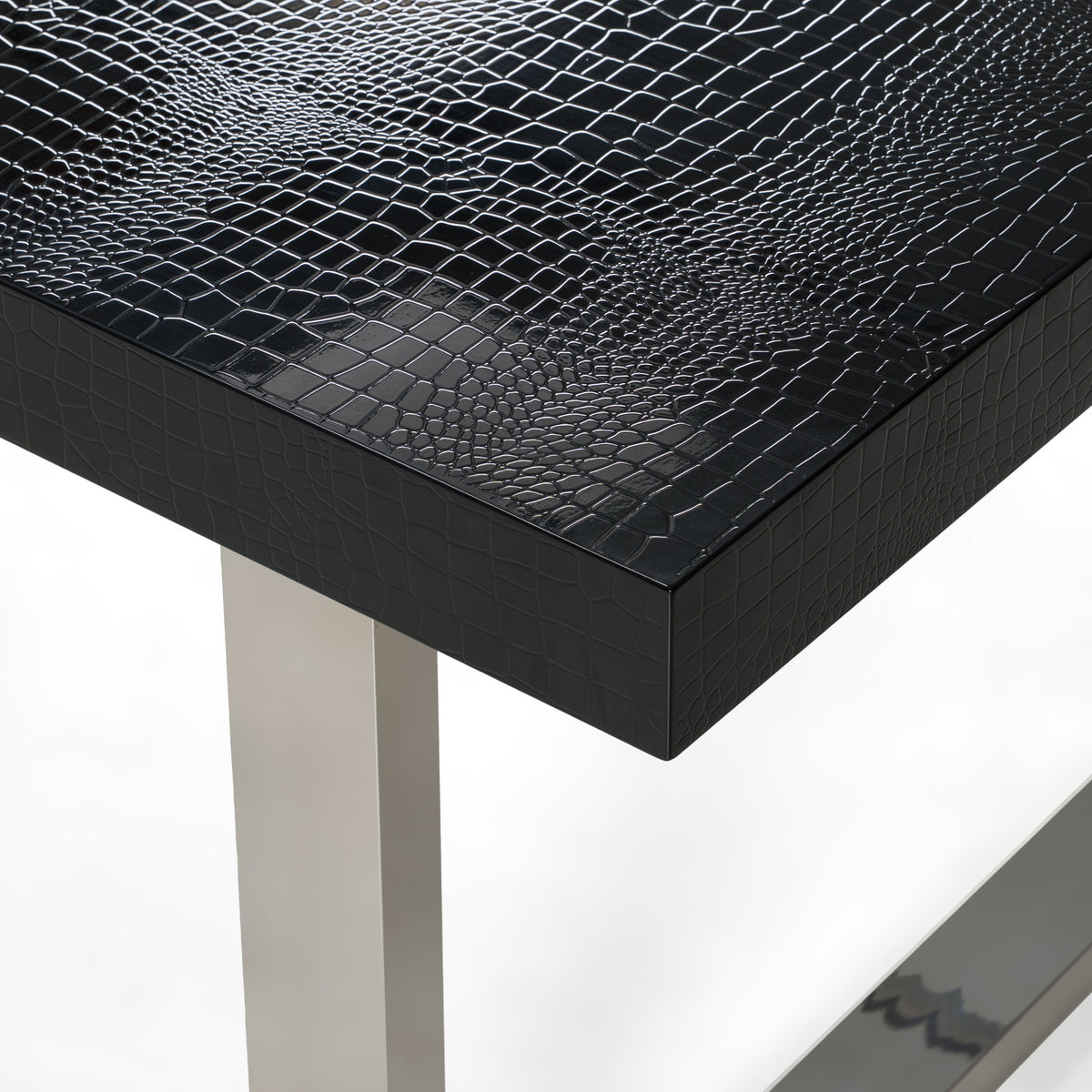 Skyline Modern Black Crocodile Lacquer Extendable Dining Table by VIG Furniture - View 8