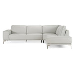 Soho - Italian Right Facing Light Grey Nirvana Leather Sectional Sofa by VIG Furniture - View 3