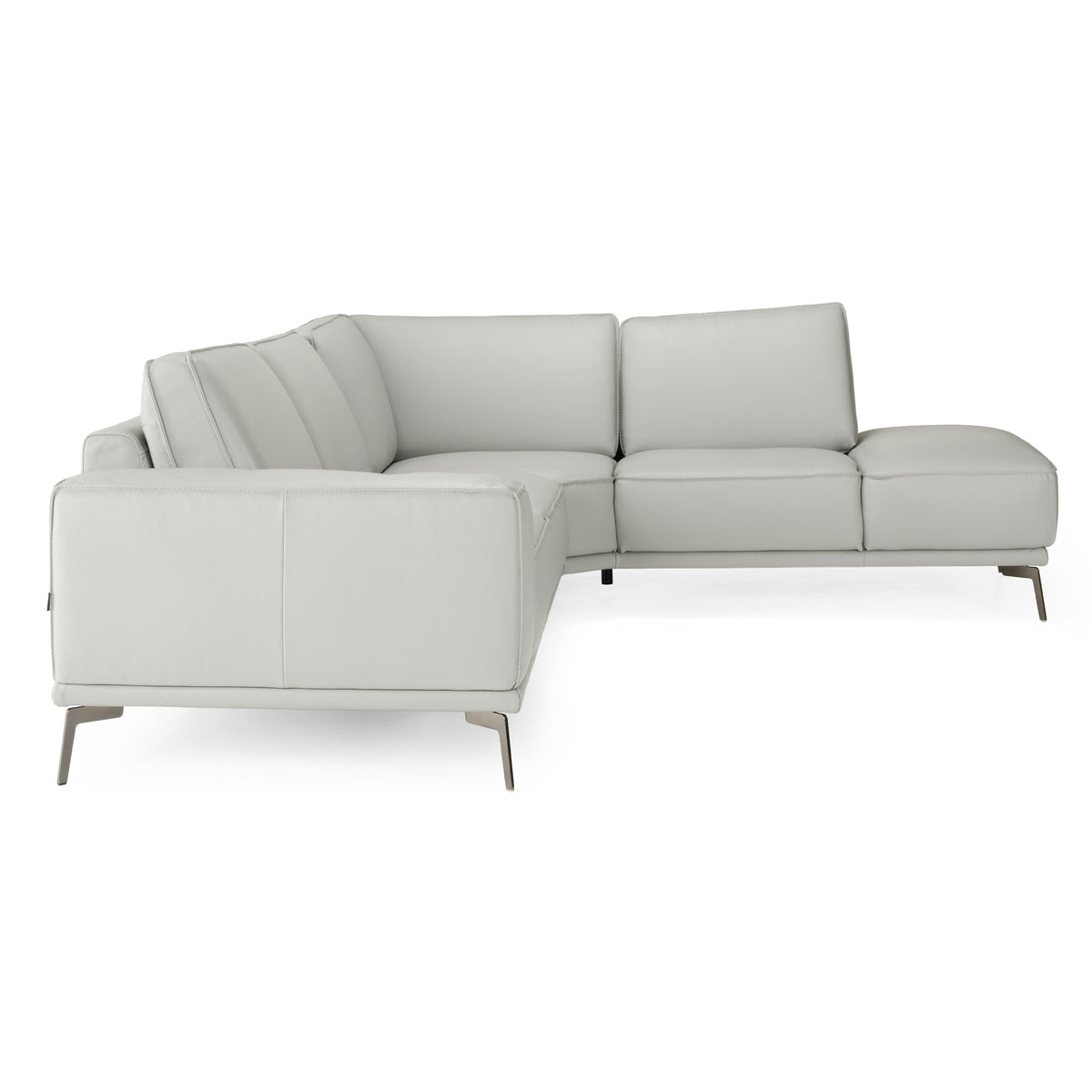 Soho - Italian Right Facing Light Grey Nirvana Leather Sectional Sofa by VIG Furniture - View 4