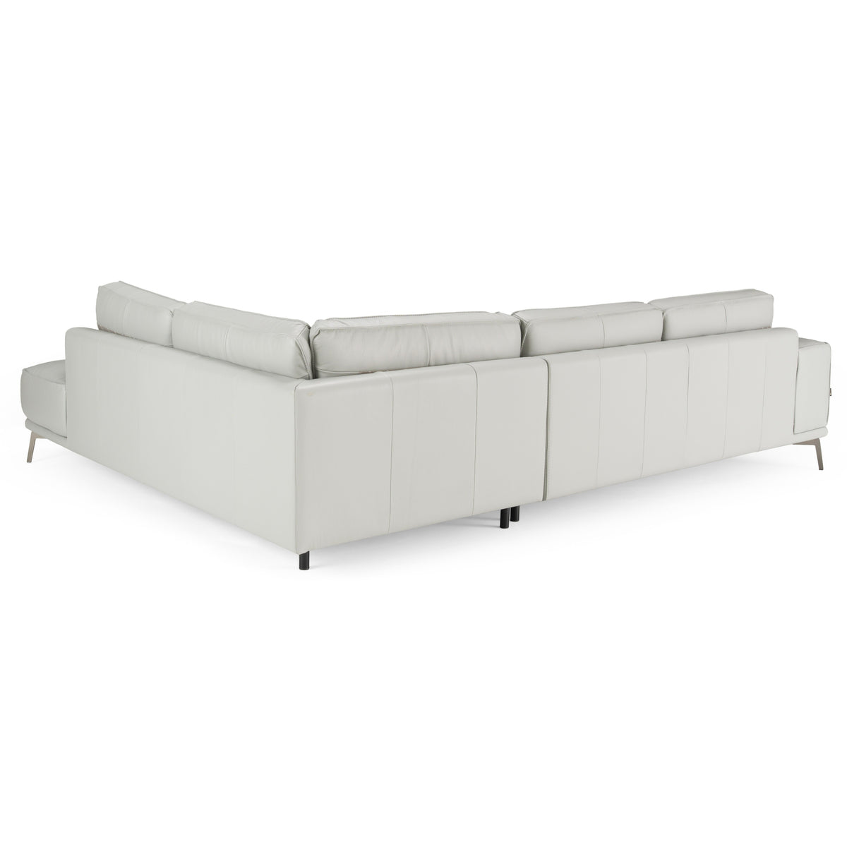 Soho - Italian Right Facing Light Grey Nirvana Leather Sectional Sofa by VIG Furniture - View 5